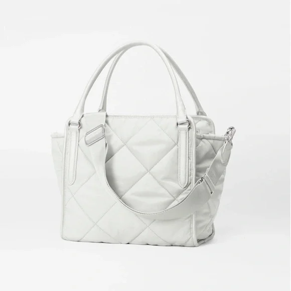 MZ Wallace Small Quilted Madison Shopper in Frost - Picture 4 of 15